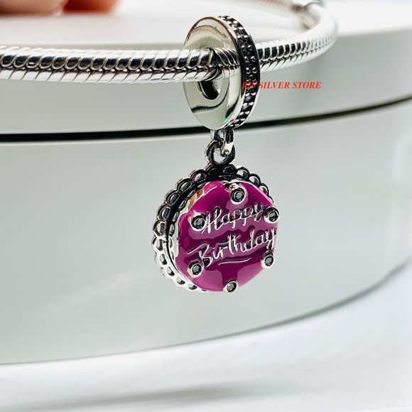 Brand new Pandora Pink Birthday Cake Dangle Charm 798888C01 - Picture 6 of 10